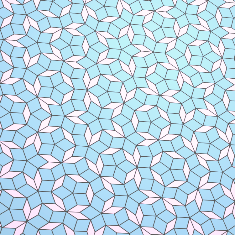 A pink-blue Penrose tiling, used for the background of this website.